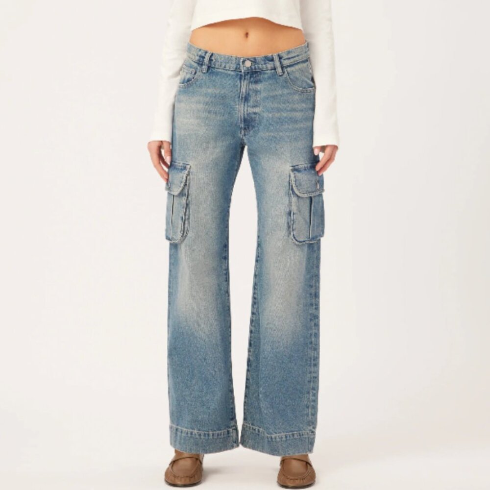 DL1961- Zoie Wide Leg Cargo Denim - Brand New